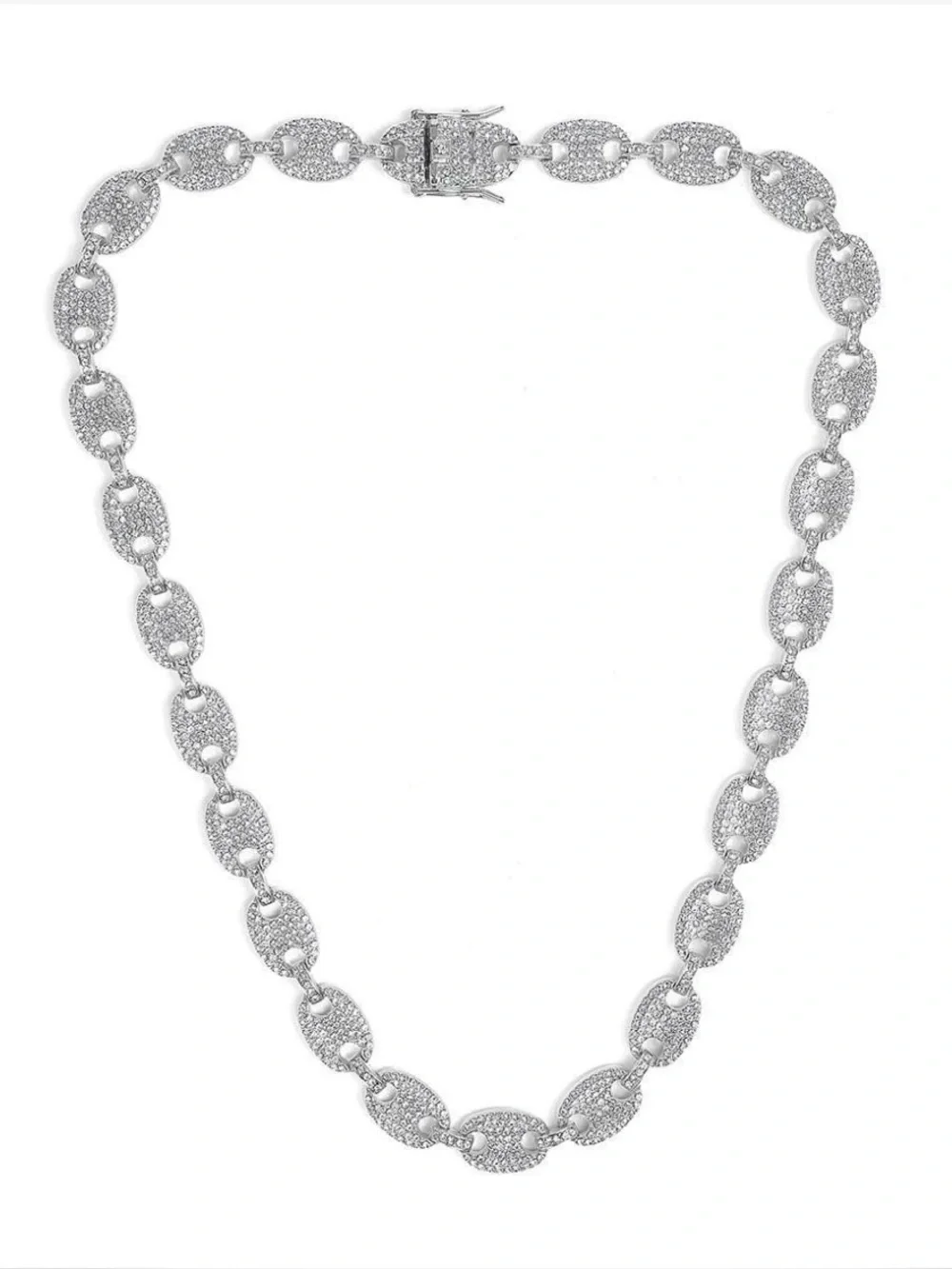 NEW✨ Invicta Elements Men’s Iced Out Cuban Chain Necklace Silver 80845